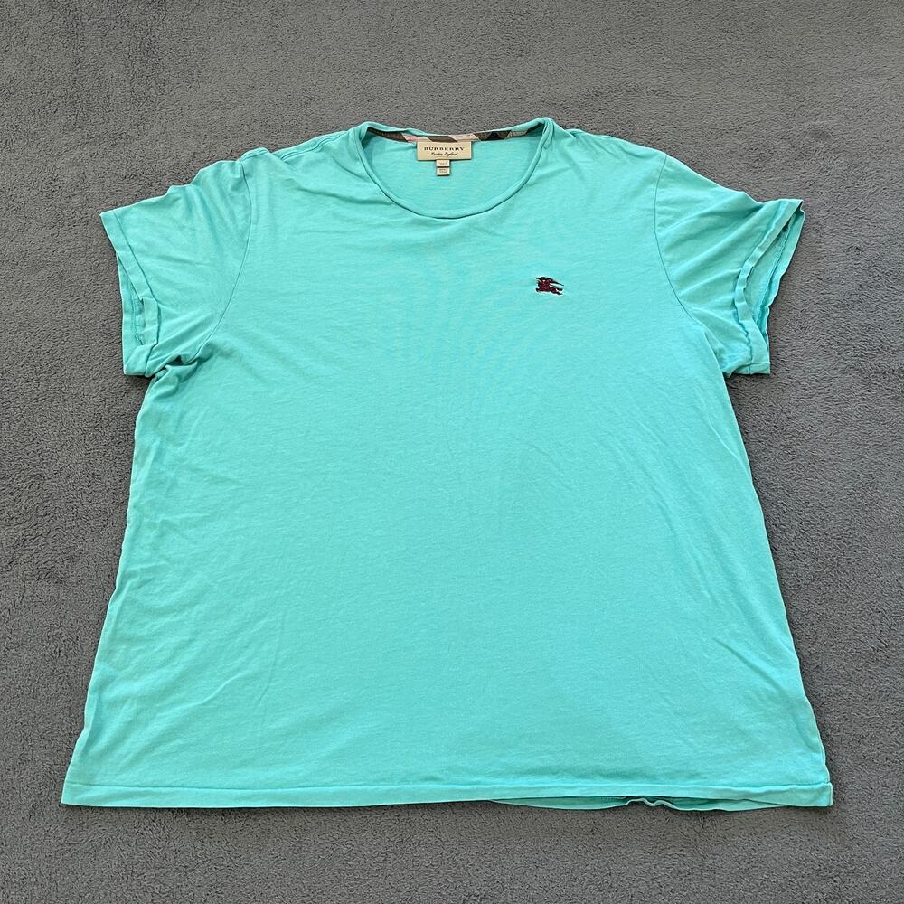 Burberry Turquoise Casual Short Sleeve Cotton Crewneck T-Shirt Men's Size 3XL